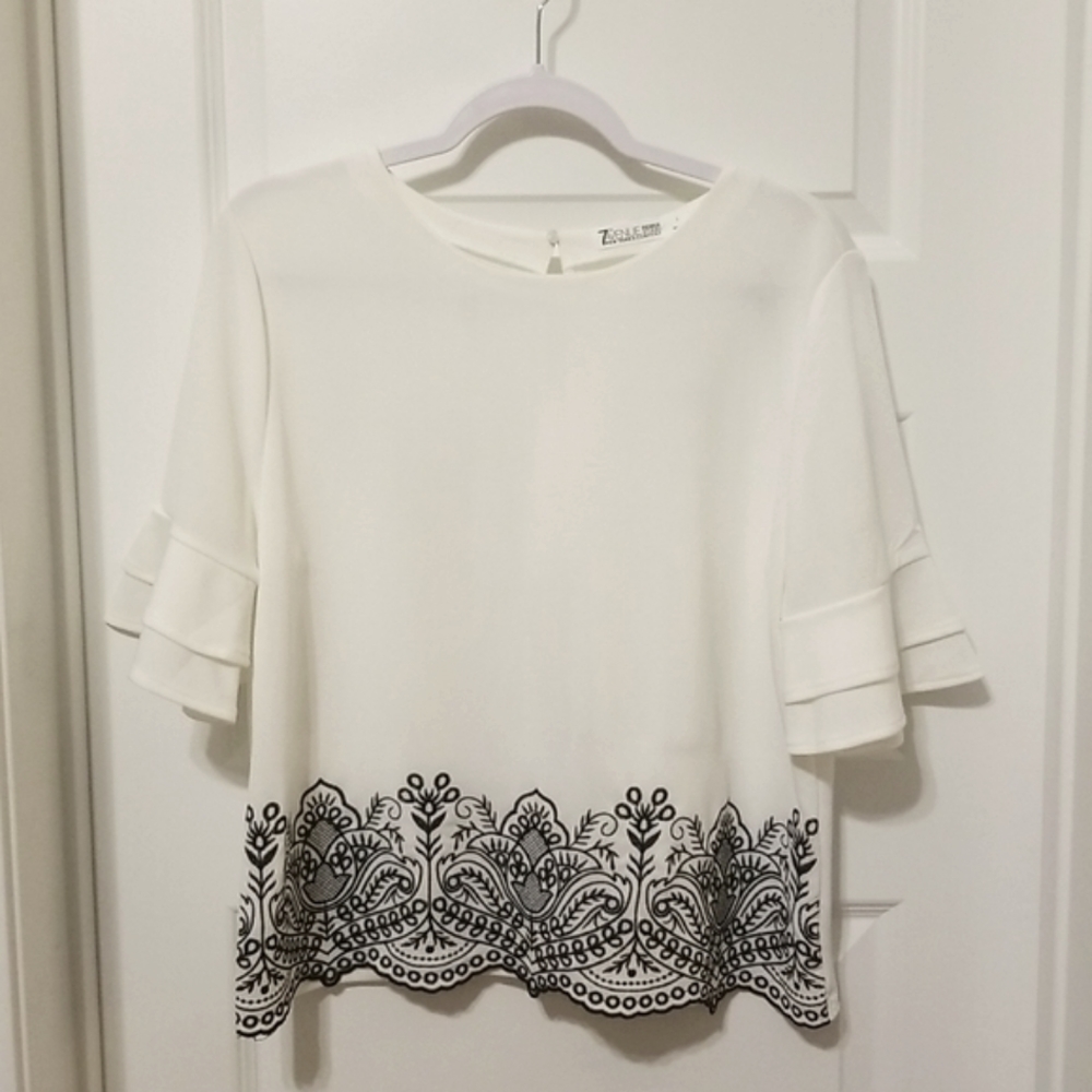 New York & Company Embroidered Blouse